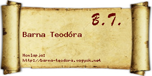 Barna Teodóra névjegykártya